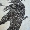 Aardvark Lokta detail 1 A close-up of the texture of the Lokta paper and the black Aardvark print.
