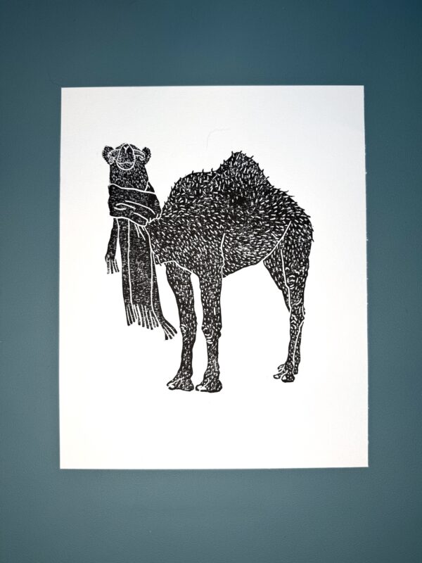 Camel print A camel print on a green background